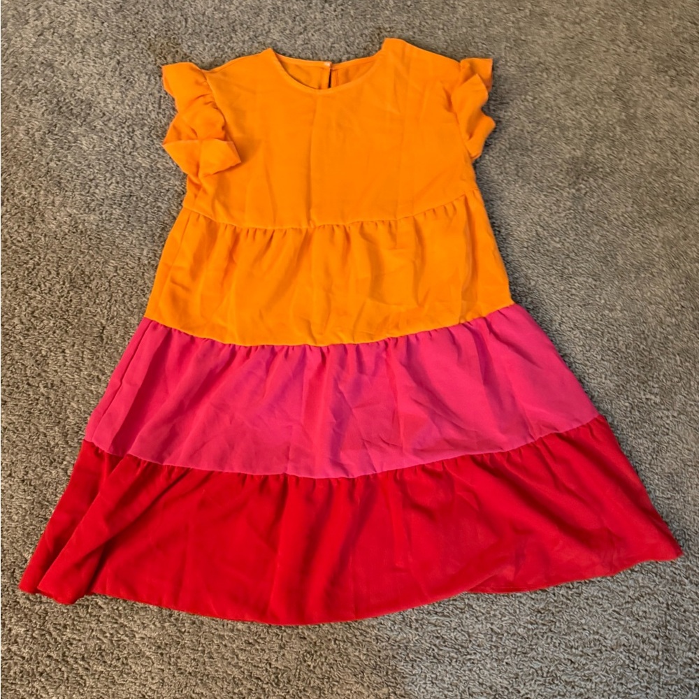 Colorful Tiered Smock Dress